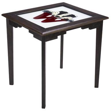 Black Craftsman End Table - Wisconsin Badger Art Glass