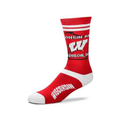 Wisconsin Badgers State Outline Socks - Adult